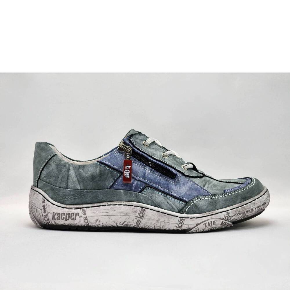 NEW KCR GROUP women's casual leather shoes in blue